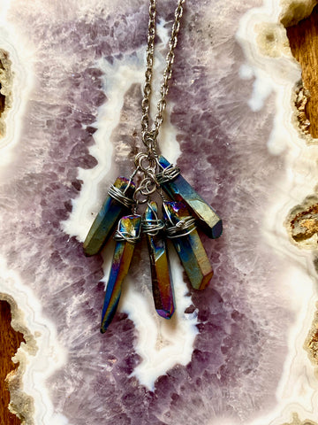 Spectrum Small Crystal Cluster Necklace