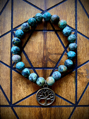 Tree of Life African Turquoise Bracelet
